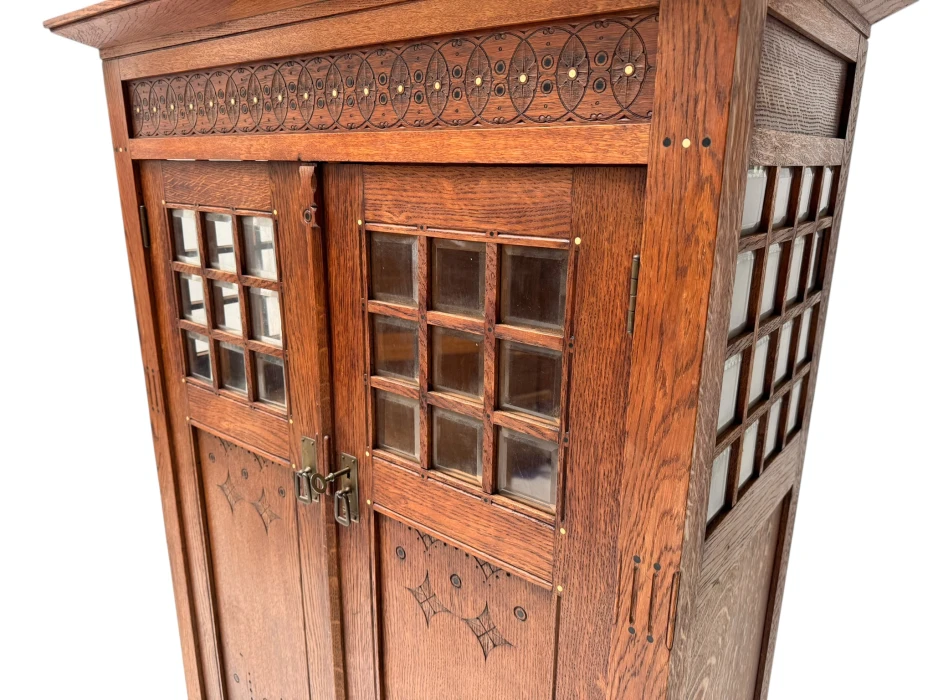 Arts & Crafts Armoire or Bookcase In the style of Architect Lauweriks, 1890s